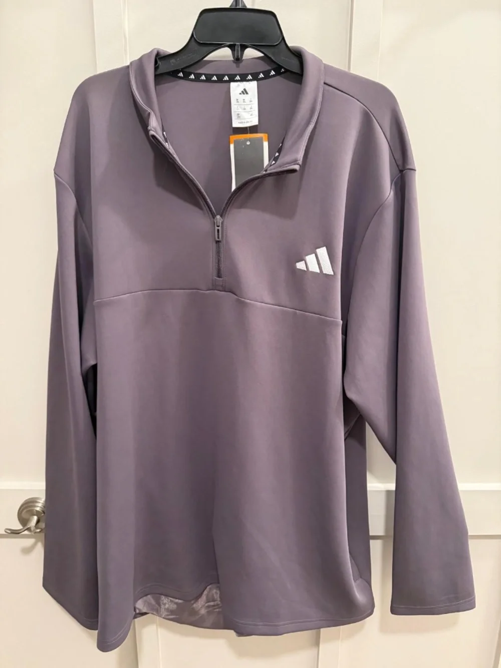 BRAND NEW ADIDAS Men 1/4 Quarter Zip Long Sleeve Pullover Top - 2XL XXL